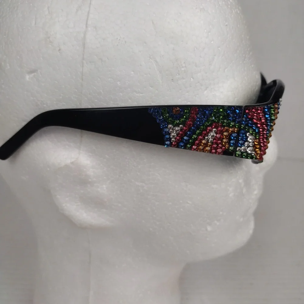 JIMMY CRYSTAL NEW YORK JCS911 BLACK AUTHENTIC SUNGLASSES 59-16